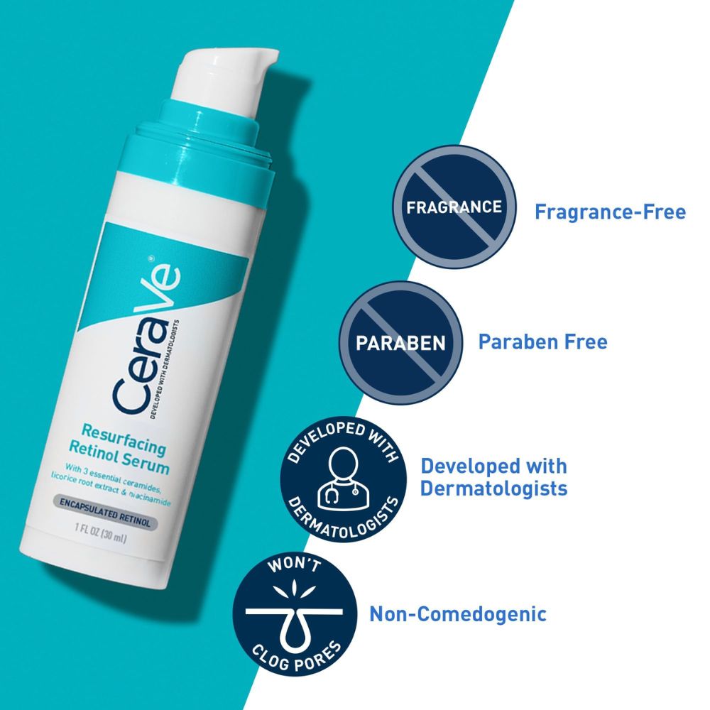CeraVe Resurfacing Retinol Serum for Post-Acne Marks 30ml 2 CeraVe Resurfacing Retinol Serum for Post-Acne Marks 30ml - Image 2