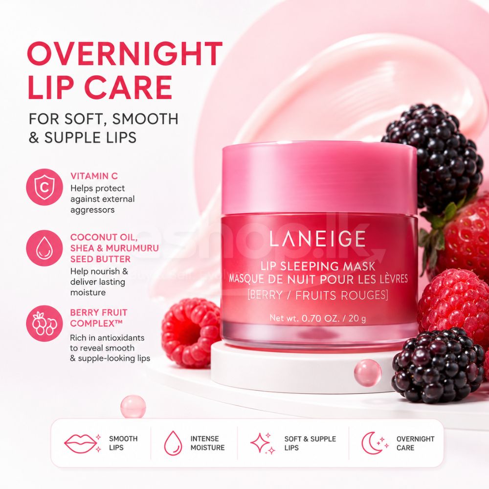 LANEIGE Lip Sleeping Mask Berry Hydrating Overnight Lip Treatment 20g 3 laneige overnight lip mask sri lanka