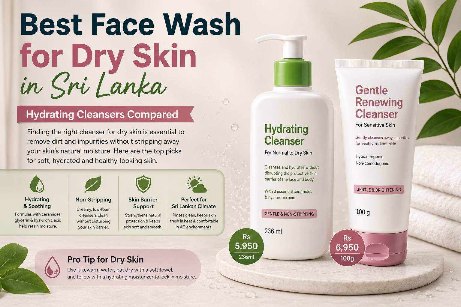 Best Face Wash for Dry Skin in Sri Lanka Hydrating Cleansers Compared