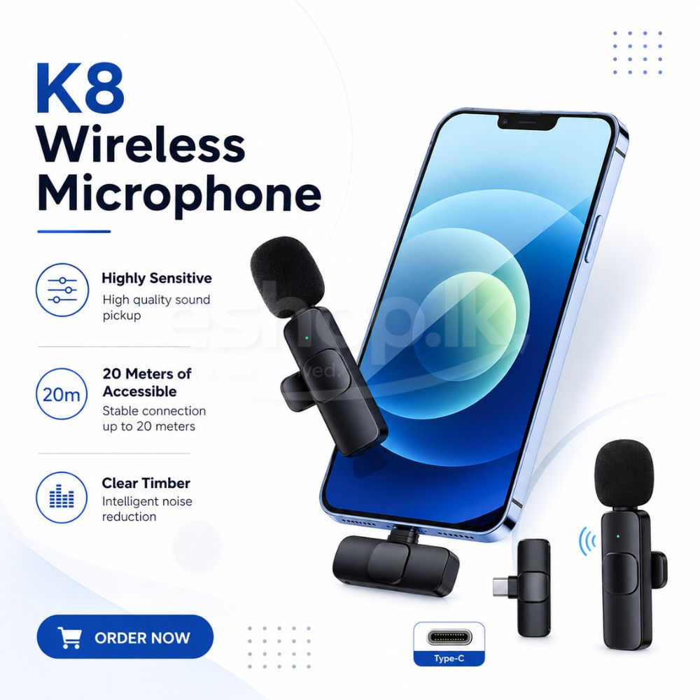 K8 Wireless Microphone Lavalier for Mobile Phones 2 K8 wireless microphone Sri Lanka