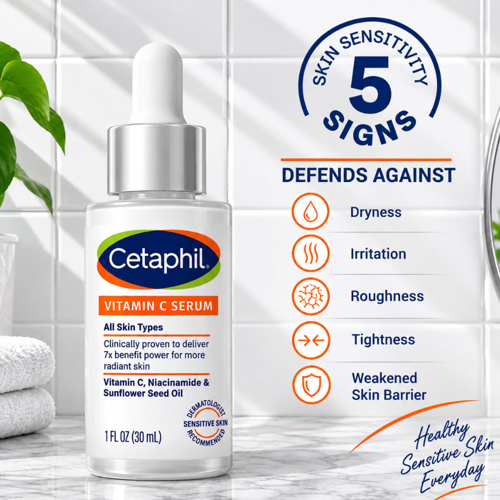 Cetaphil Brightening Vitamin C Face Serum for Sensitive Skin 30ml 3 Cetaphil Serum for Sensitive Skin