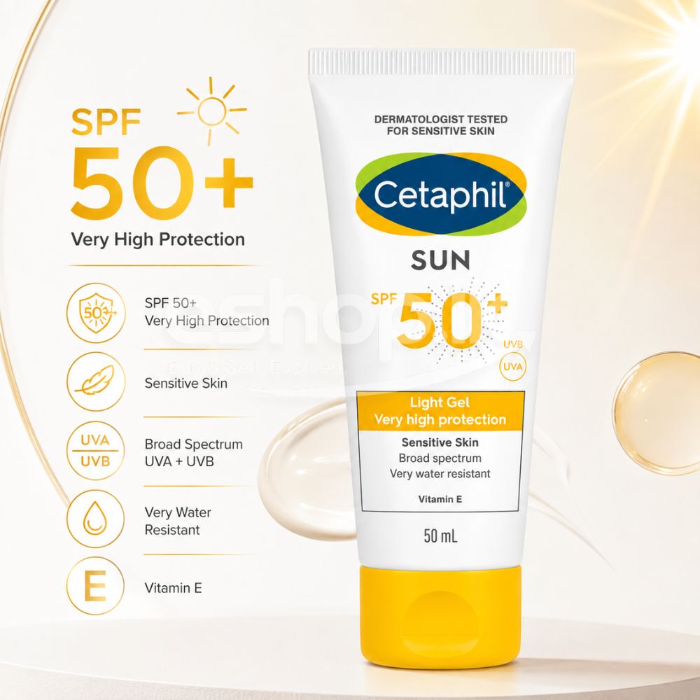 Cetaphil Sun SPF 50+ Light Gel Sunscreen for Sensitive Skin 50ml 2 Cetaphil Sun SPF 50 Light Gel 50ml