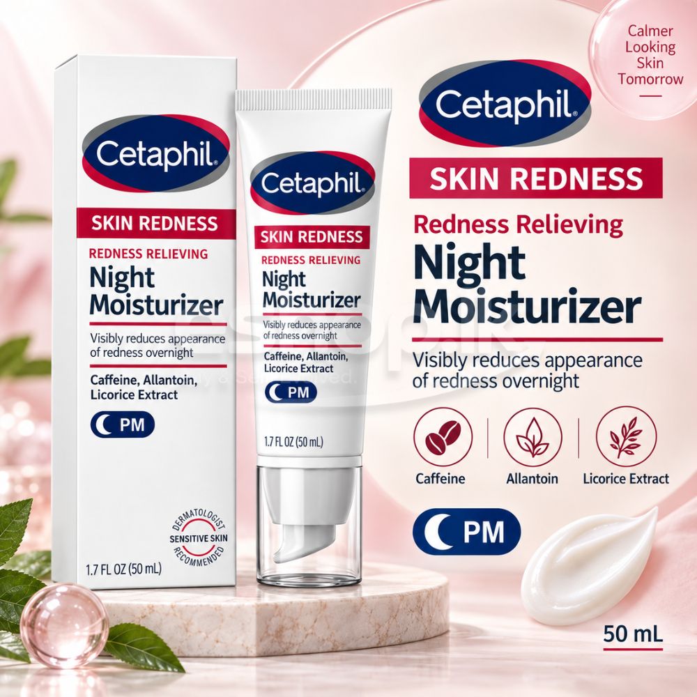 Cetaphil Redness Relieving Night Moisturizer with Caffeine and Hyaluronic Acid 50ml 2 Cetaphil Redness Relieving Night Moisturizer with Caffeine and Hyaluronic Acid 50ml - Image 2