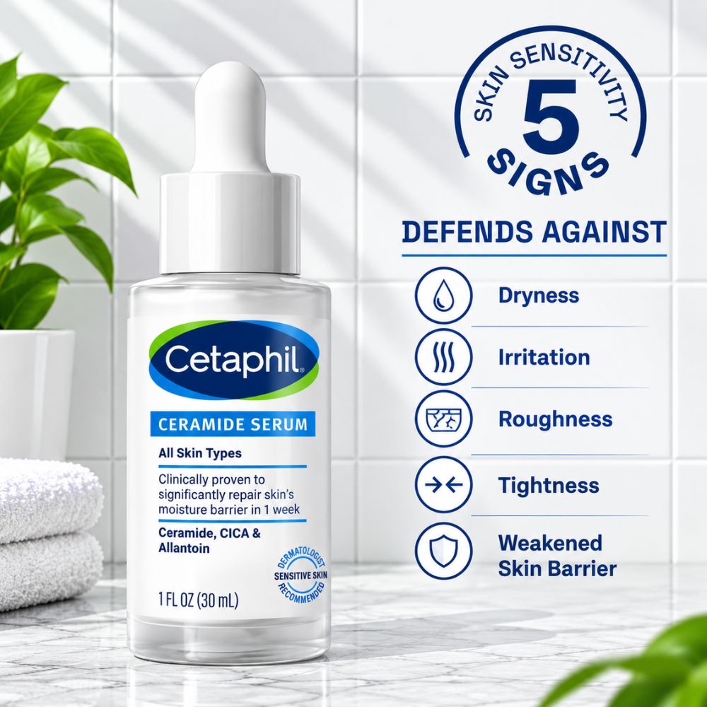 Cetaphil Ceramide Serum Hydrating Facial for Sensitive Skin 30ml 4 ceramide face serum