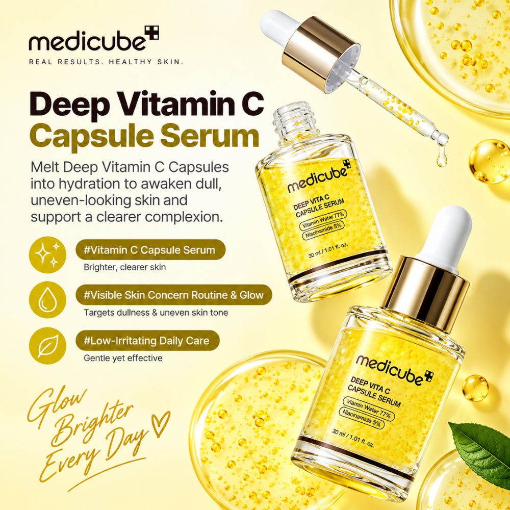 Medicube Deep Vita C Capsule Brightening Serum with Niacinamide 30ml 4 vitamin C capsule serum