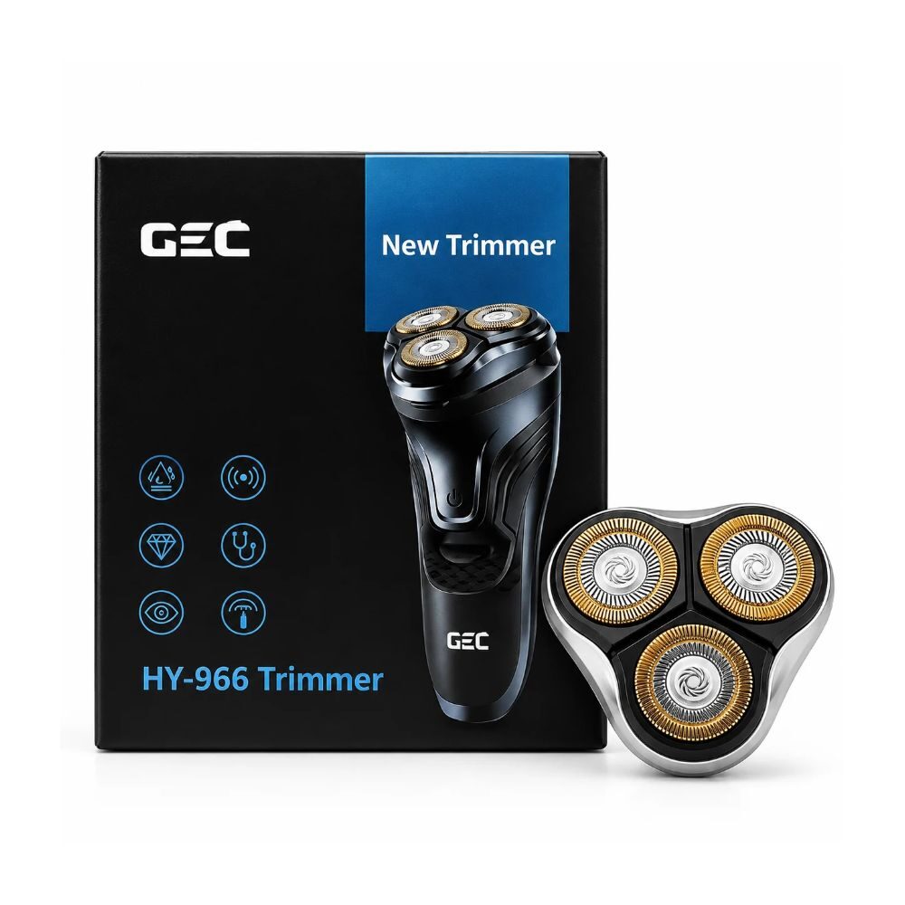 Professional Electric Shaver & Trimmer for Men – 3 Rotary Heads GEC HY-966